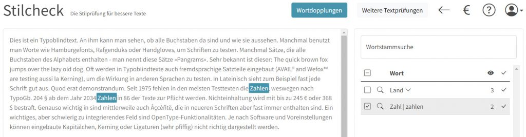 Bedeutung von Pipe-Zeichen (gerader Strich) und Klammern in der Wortdopplungsliste des Stilcheck