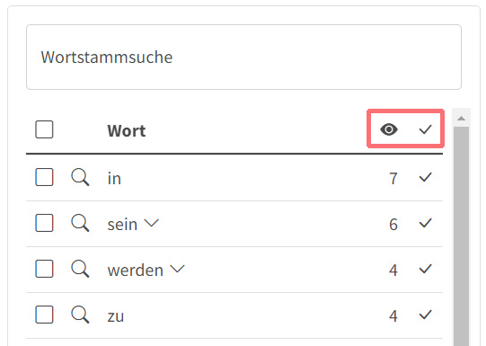 Wörter aus der Wortdopplungsliste im Stilcheck ausblenden